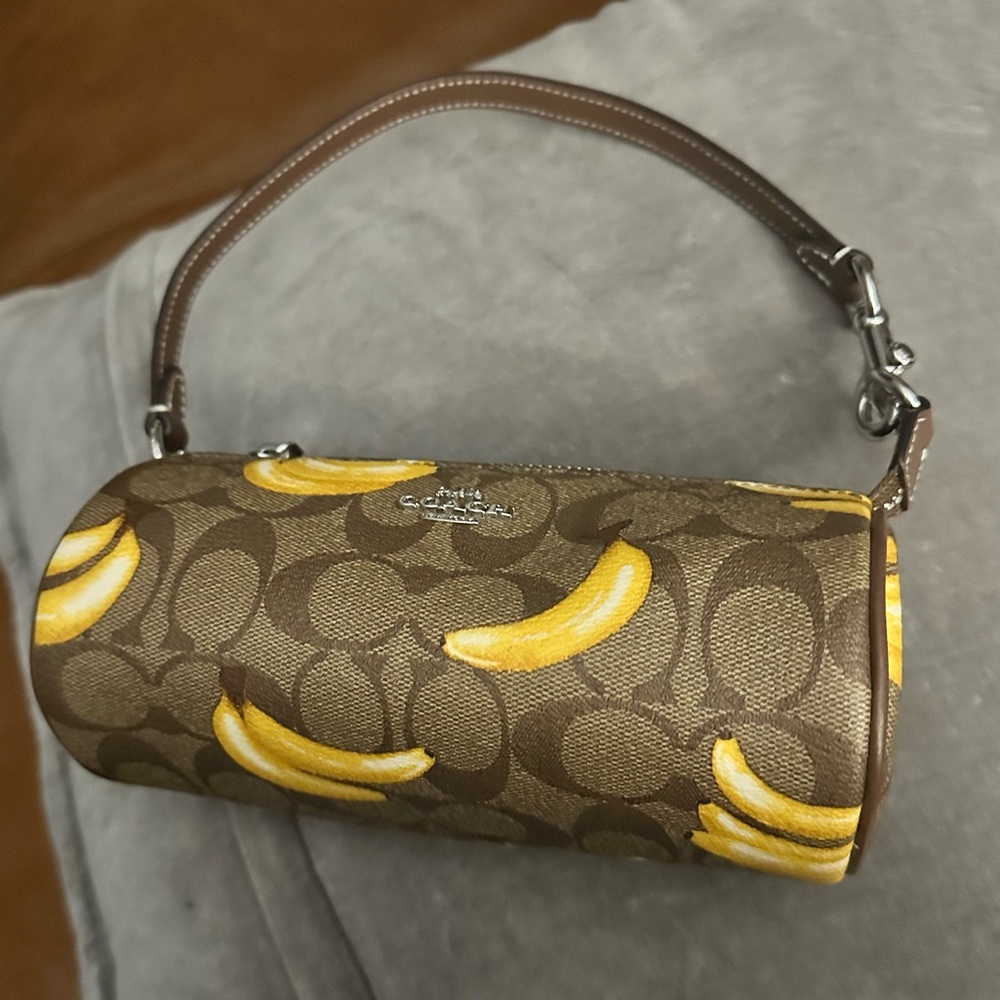 Coach Nolita Barrel Bag in Signature Canvas with Banana Print